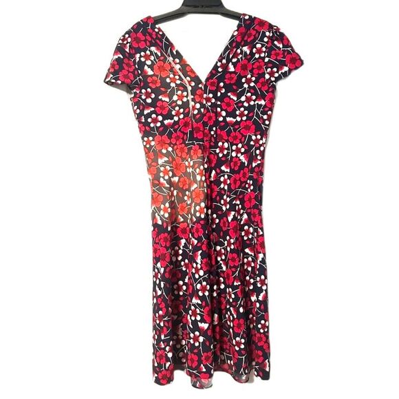 Draper James Floral Short Sleeve Dress Womens Size Medium Red Blue Black - Picture 2 of 3